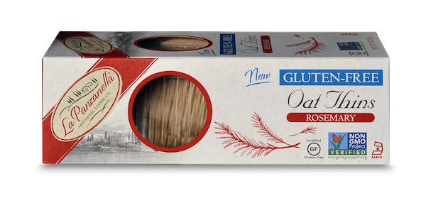 La Panzanella Gluten Freen Rosemary Oat Thins Packaging