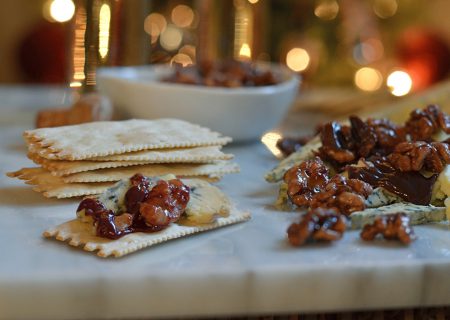 Port-Glazed Walnuts With Stilton with La Panzanella Croccantini crackers