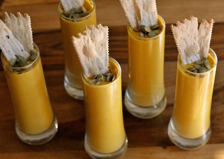 Pumpkin Soup Shooter with La Panzanella Croccantini crackers