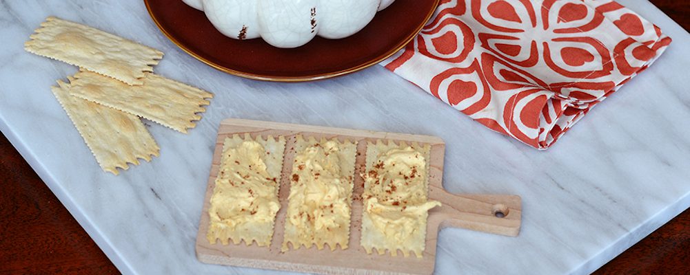 Pumpkin Cheesecake Dip with La Panzanella Croccantini crackers