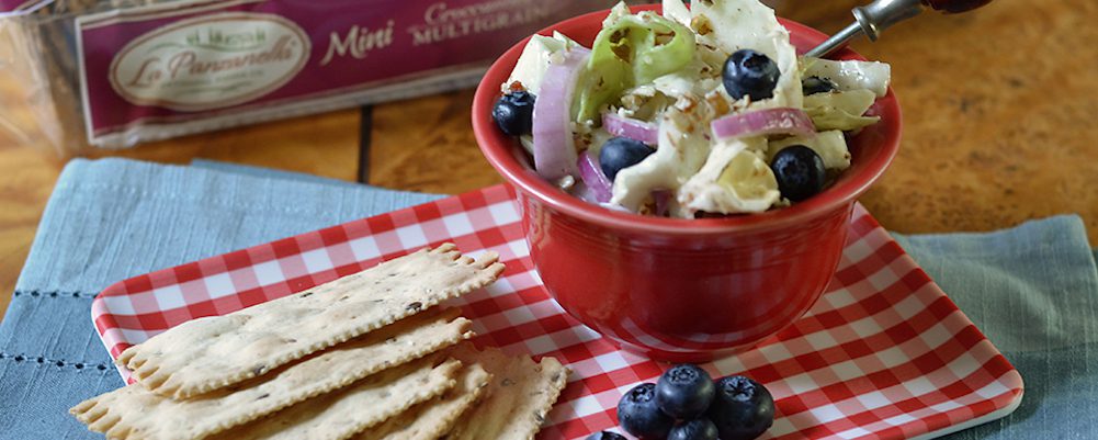 Red, White And Blue Coleslaw with La Panzanella Croccantini crackers