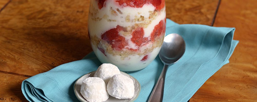 Roasted Strawberry Trifle With Lemon Cream with La Panzanella Dolcetini Cookies