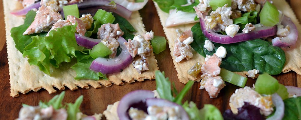 Smoked Salmon With Celery And Walnuts with La Panzanella Croccantini crackers