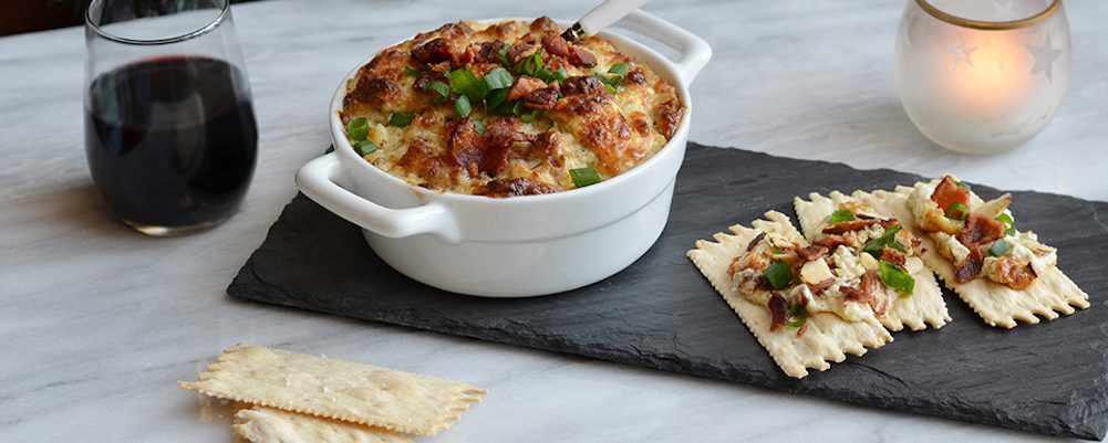 Swiss And Bacon Dip with La Panzanella Croccantini crackers