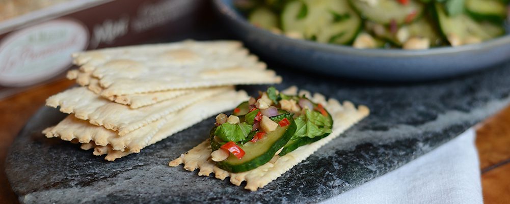 Thai Cucumber Salad with La Panzanella Croccantini crackers