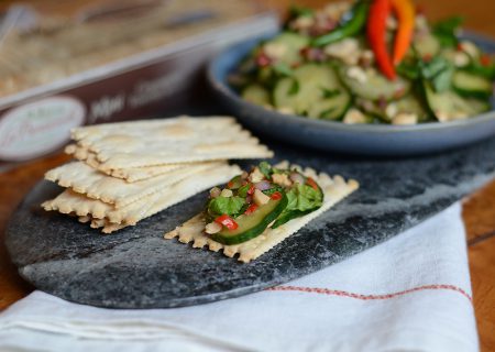 Thai Cucumber Salad with La Panzanella Croccantini crackers