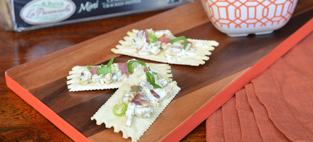 Bacon And Leeks Dip with La Panzanella Croccantini crackers